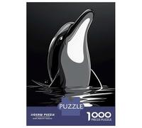 Rompecabezas para Adultos De 1000 Piezas Dolphin Silhouette Rompecabezas para Adultos Juegos Divertidos para La Diversión Familiar Juego Desafiante Regalos 38x26cm/1000pcs