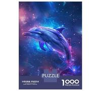 Rompecabezas para Adultos De 1000 Piezas Dolphin Space Animal Rompecabezas para Adultos Juegos De Relajación Desafío Difícil Juego Desafiante Regalos 52x38cm/1000pcs