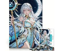 Rompecabezas para Adultos de 1000 Piezas Doncella Celestial,Arte de Ajuste, Juego de Habilidad Mental,Tiempo de Descanso,Juego de Cumpleaños (38x26cm)