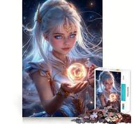 Rompecabezas para Adultos de 1000 Piezas Doncella Celestial con Orbe Arte lógico de Corte Limpio Juguete Divertido para Relajarse Tranquilo (50x75cm)