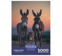 Rompecabezas para Adultos De 1000 Piezas Donkey Family at Sunset Rompecabezas para Adultos Juguetes Antiestrés Corte De Precisión Interacción Entre Padres E Hijos 70x50cm/1000pcs