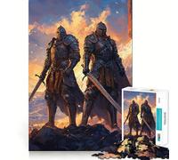 Rompecabezas para Adultos de 1000 Piezas Dos Caballeros al Atardecer, Corte Premium, lógica Divertida, Juguete fácil de Usar, decoración navideña para la Pared (38x52cm)