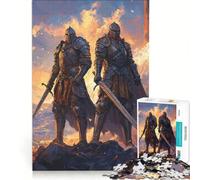 Rompecabezas para Adultos de 1000 Piezas Dos Caballeros al Atardecer Juegos Divertidos para Toda la Familia Piezas de Formas aleatorias Que encajan Perfectamente 38x26cm