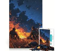 Rompecabezas para Adultos de 1000 Piezas Dos Caballeros Guerreros, Piezas de Ajuste preciso, Juego de lógica, diversión acogedora, Regalo de cumpleaños (38x52cm)