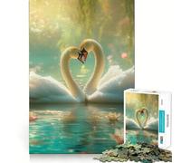 Rompecabezas para Adultos de 1000 Piezas Dos cisnes Enamorados Juego de Ajuste preciso Juguete Inteligente para el Cerebro Tiempo Libre Regalo de cumpleaños (50x75cm)