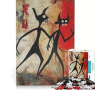 Rompecabezas para Adultos de 1000 Piezas Dos Demonios Abstractos Juego de ingenio Actividades Divertidas para Hacer en casa Lista de Deseos con Papá Noel 50x75cm