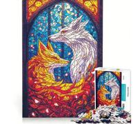 Rompecabezas para Adultos de 1000 Piezas, Dos Lobos, Juegos de relajación, Interacción Entre Padres e Hijos, Colección de Artistas, Bellas Artes 38x26cm