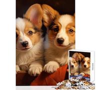 Rompecabezas para Adultos de 1000 Piezas Dos Pembroke Welsh Corgis Juguetes antiestrés Regalo Divertido para Juegos educativos Actividades Divertidas en casa tamaño 50x75cm