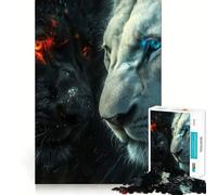 Rompecabezas para Adultos de 1000 Piezas, Dos Piezas de El Rey León, Arte de Bordes Exactos, Juguete Creativo, Juego de Habilidad, Pieza de Arte navideña (38x52cm)