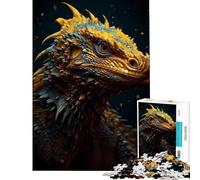 Rompecabezas para Adultos de 1000 Piezas Dragón Amarillo místico Difícil y desafiante Juego Educativo y Relajante para Mayores de 14 años (38x26cm)