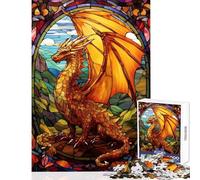 Rompecabezas para Adultos de 1000 Piezas dragón Anciano del Cielo Dorado Juguete Educativo Gran Regalo para Juegos de relajación con póster a Juego y Hoja de Trivia tamaño 50x75cm