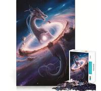 Rompecabezas para Adultos de 1000 Piezas Dragón Celestial en Nebulosa Cósmica,Arte de Corte Fijo,Desafío Mental,Juego Divertido para Pasar el Tiempo,Regalo de Cumpleaños (50x75cm)