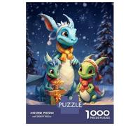 Rompecabezas para Adultos De 1000 Piezas Dragon Christmas Family Rompecabezas para Adultos Juego Práctico Corte De Precisión 52x38cm/1000pcs