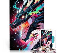 Rompecabezas para Adultos de 1000 Piezas Dragón Cósmico Juguetes para aliviar el estrés con Piezas de Formas aleatorias Que se entrelazan Completamente 52x38cm