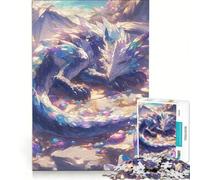 Rompecabezas para Adultos de 1000 Piezas: Dragón de Cristal en el Desierto, Juego práctico, Ideal para Pasar el Tiempo en casa, con póster y Hoja de Preguntas a Juego 38x26cm