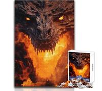 Rompecabezas para Adultos de 1000 Piezas, dragón de Fuego Antiguo, Rompecabezas para Juegos Familiares, una Obra de Arte, Regalo de Amigo Secreto, tamaño 38x52cm