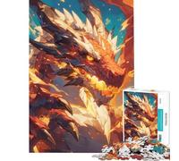 Rompecabezas para Adultos de 1000 Piezas Dragón de Fuego Legendario Divertidas Actividades en casa Durante Las Vacaciones Juegos entretenidos para Mayores de 14 años (38x26cm)