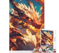 Rompecabezas para Adultos de 1000 Piezas dragón de Fuego Legendario Juguete Educativo Gran Regalo y Juego Educativo Adecuado para decoración de Escritorio tamaño 38x26cm