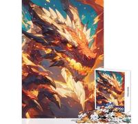Rompecabezas para Adultos de 1000 Piezas dragón de Fuego Legendario Juguete Educativo Gran Regalo y Juego Educativo Adecuado para decoración de Escritorio tamaño 50x75cm