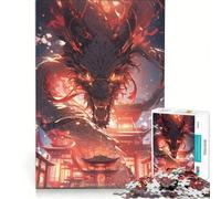 Rompecabezas para Adultos de 1000 Piezas: Dragón de Fuego sobre la Ciudad Juegos relajantes, Actividades Divertidas para Hacer en casa y Fortalecer el Amor en Pareja 38x52cm