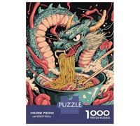 Rompecabezas para Adultos De 1000 Piezas Dragon Eats Ramen Japan Noodle Rompecabezas para Adultos Juego Práctico Corte De Precisión 52x38cm/1000pcs
