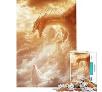 Rompecabezas para Adultos de 1000 Piezas Dragón en Las Nubes Juguetes educativos Juegos Familiares desafío difícil Regalos de Amigo Invisible (tamaño 38x26cm)