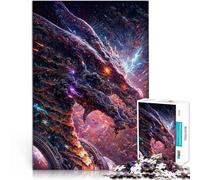 Rompecabezas para Adultos de 1000 Piezas Dragón Espacial definitivo Juegos Divertidos para la Familia Lista de Deseos con Papá Noel 38x26cm
