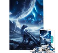 Rompecabezas para Adultos de 1000 Piezas Dragón Espacial y Planetas Juguetes adictivos para Cultivar la Paciencia Juego práctico Decoración de Pared Regalos para Mujeres y Hombres (tamaño 50x75cm)