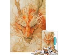 Rompecabezas para Adultos de 1000 Piezas dragón Legendario Naranja Divertidas Actividades en casa para Mejorar la Memoria Juego práctico para Mayores de 14 años (50x75cm)
