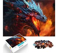 Rompecabezas para Adultos de 1000 Piezas Dragón Que Respira Fuego Desafío difícil para aliviar el estrés Regalos de Amigo Secreto 75x50cm