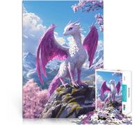 Rompecabezas para Adultos de 1000 Piezas Dragón Rosa en la Cima de la montaña Difícil y desafío Colección de Artistas, Bellas Artes 75x50cm