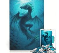 Rompecabezas para Adultos de 1000 Piezas Dragón Submarino en ruinas Juegos Familiares interacción Entre Padres e Hijos Lista de Deseos con Papá Noel 38x26cm