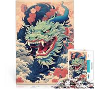 Rompecabezas para Adultos de 1000 Piezas Dragón Ukiyo japonés para el Juguete de desafío de Juego Educativo Una Obra de Arte 75x50cm