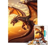 Rompecabezas para Adultos de 1000 Piezas dragón Volador de Cuento de Hadas Juguete de 1000 Piezas decoración de Pared Mejora la Memoria Regalo de cumpleaños Regalos (38x52cm)