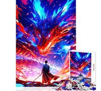 Rompecabezas para Adultos de 1000 Piezas Dragón y espadachín Juguetes de decoración para el hogar Regalo de cumpleaños Un desafío difícil (38x52cm)