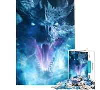 Rompecabezas para Adultos de 1000 Piezas Dragones de Hielo Rugido de ventisca Juego Educativo Juguete Juego Intelectual Gran Regalo para los Amantes de los Juegos Un desafío difícil (Tamaño 50x75cm)