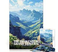 Rompecabezas para Adultos de 1000 Piezas Drakensberg Grand Traverse Sudáfrica Póster Juego de Bordes limpios Juguete para ejercitar la Mente Juego Lento Divertido Regalo de cumpleaños Afición 50x75cm