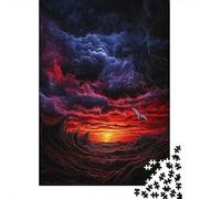 Rompecabezas para Adultos De 1000 Piezas Dramatic Sunset Ocean Waves Rompecabezas Práctico Juego Regalo De Cumpleaños Cumpleaños Y Navidad 70x50cm/1000pcs