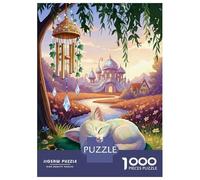 Rompecabezas para Adultos De 1000 Piezas Dreamy Cat Nap in Fantasy Landscape Rompecabezas para Adultos Juegos De Relajación Desafío Difícil Juego Desafiante Regalos 38x26cm/1000pcs