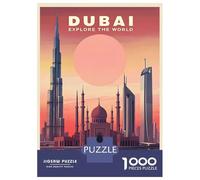 Rompecabezas para Adultos De 1000 Piezas Dubai Travel Rompecabezas Juego De Ingenio Aliviador del Estrés Difícil Y Desafiante 70x50cm/1000pcs