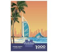 Rompecabezas para Adultos De 1000 Piezas Dubai Travel Rompecabezas para Adultos Juguete Decoración De Pared Decoración del Hogar Regalos para Amigos Y Familiares 38x26cm/1000pcs
