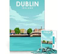 Rompecabezas para Adultos de 1000 Piezas,Dublín,Irlanda,Arte de Viaje,Corte Impecable,Divertido Juego de concentración,Regalo,Juego Gratuito,Regalo de cumpleaños Divertido (38x52cm)