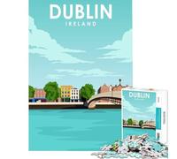 Rompecabezas para Adultos de 1000 Piezas Dublín Irlanda Arte de Viaje Juego Educativo desafío Juguete Juegos relajantes Alivio del estrés Regalos de cumpleaños tamaño 38x52cm