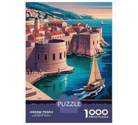 Rompecabezas para Adultos De 1000 Piezas Dubrovnik, Croatia Vintage Travel Rompecabezas para Adultos Juego Práctico Montaje De Patrones Cumpleaños Y Navidad 52x38cm/1000pcs