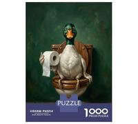 Rompecabezas para Adultos De 1000 Piezas Duck on Toilet with Toilet Paper Rompecabezas para Adultos Juegos De Relajación Desafío Difícil Juego Desafiante Regalos 38x26cm/1000pcs