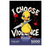 Rompecabezas para Adultos De 1000 Piezas Duck with Knife - I Choose Violence Rompecabezas para Adultos Juego Familiar Análisis Y Desafío Educativo De Lógica 52x38cm/1000pcs
