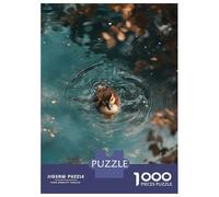 Rompecabezas para Adultos De 1000 Piezas Duckling Swimming in Teal Water Rompecabezas para Adultos Juguetes Antiestrés Decoración Actividades Divertidas En Casa 38x26cm/1000pcs