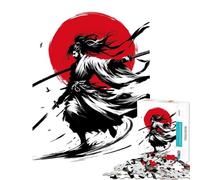 Rompecabezas para Adultos de 1000 Piezas Duelo de samuráis al Atardecer Juguetes educativos Juego de ingenio Ideal para Pasar el rato en casa Regalo de cumpleaños (Tamaño 38x26cm)