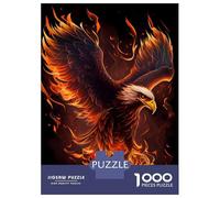 Rompecabezas para Adultos De 1000 Piezas Eagle Bird Animal Fire Rompecabezas Juego De Ingenio Aliviador del Estrés Difícil Y Desafiante 52x38cm/1000pcs