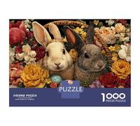 Rompecabezas para Adultos De 1000 Piezas Easter Basket with Rabbits Rompecabezas para Adultos Juguetes Antiestrés Regalos para Mujeres Juego Desafiante Regalos 70x50cm/1000pcs